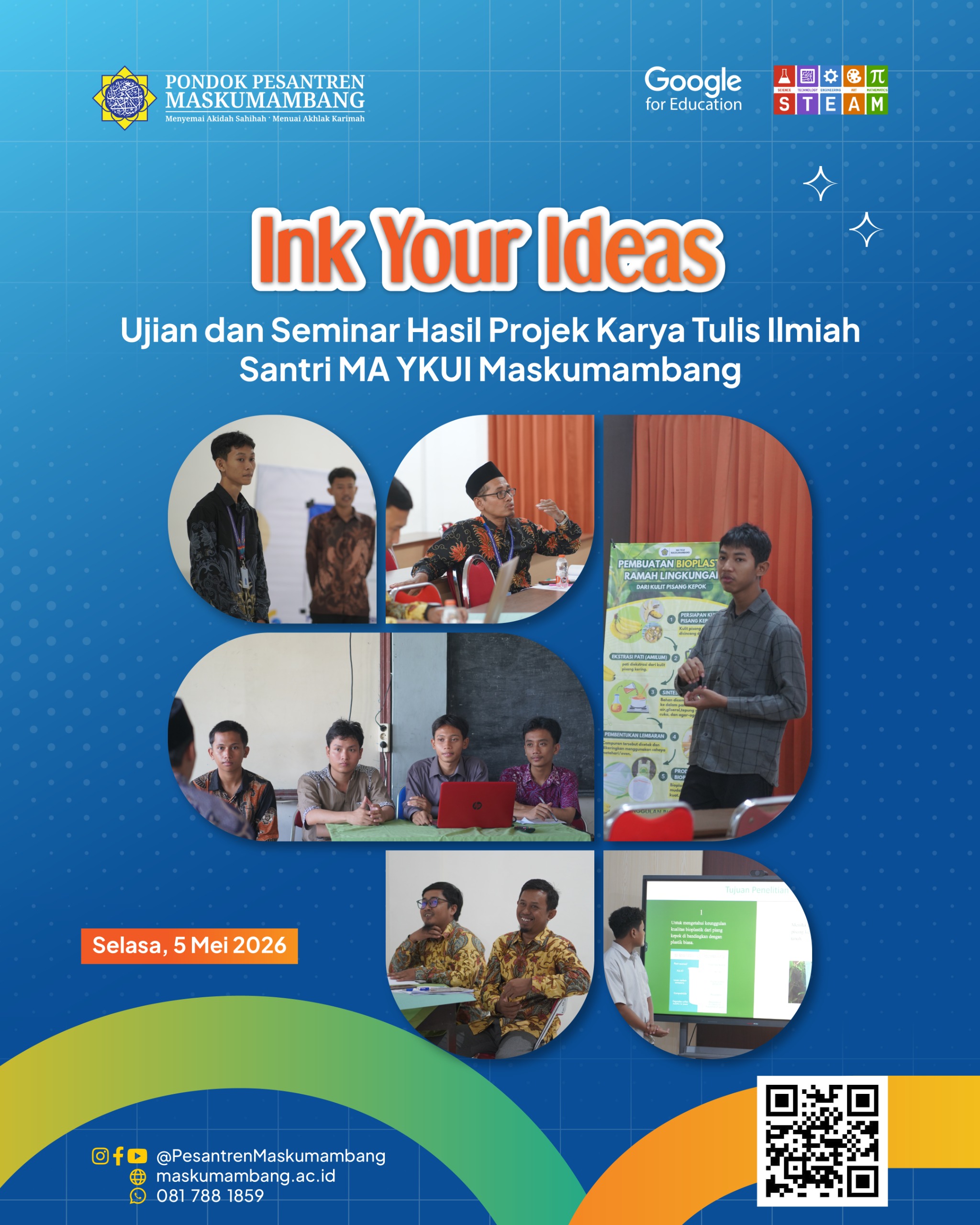 Ujian dan Seminar Hasil Projek Karya Tulis Ilmiah Santri MA YKUI Maskumambang