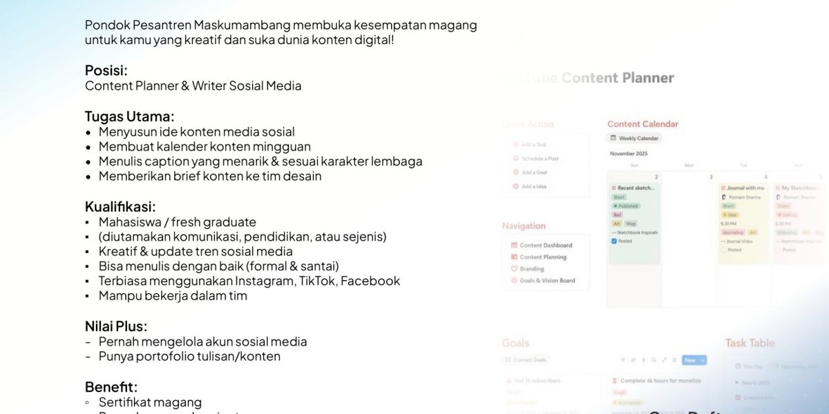 Open Magang Content Planner & Writer