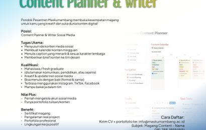 Open Magang Content Planner & Writer